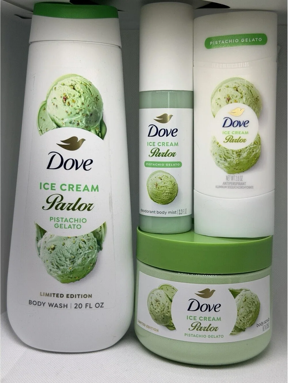 Limited Edition Dove Ice Cream Parlor Pistachio Gelato 4 Piece Set